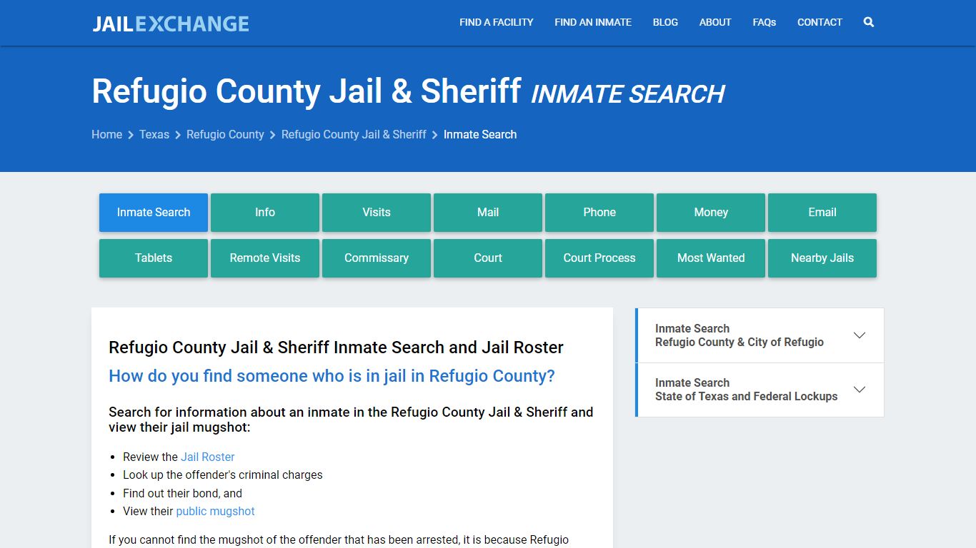 Refugio County Jail & Sheriff Inmate Search - Jail Exchange