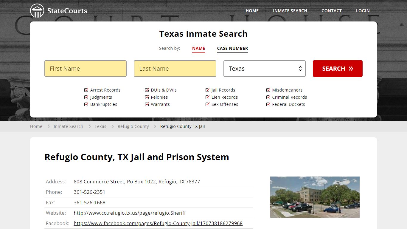 Refugio County TX Jail Inmate Records Search, Texas - StateCourts